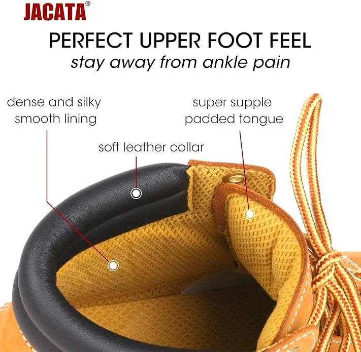 Men's JACATA • 8601 • 6" Classic Nubuck Leather Work Boot - Wheat - BuyJacataBoots.online