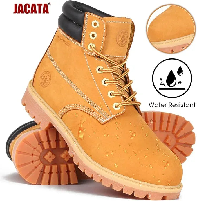 Men's JACATA • 8601 • 6" Classic Nubuck Leather Work Boot - Wheat - BuyJacataBoots.online