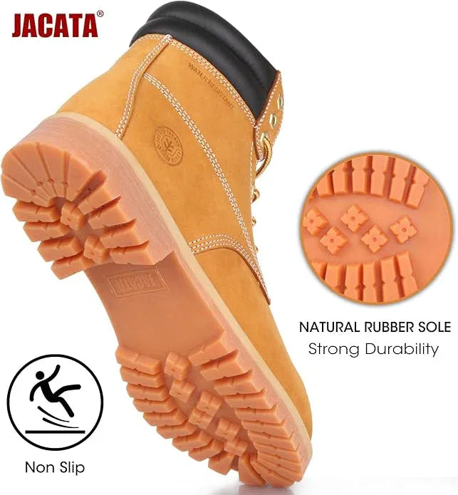 Men's JACATA • 8601 • 6" Classic Nubuck Leather Work Boot - Wheat - BuyJacataBoots.online