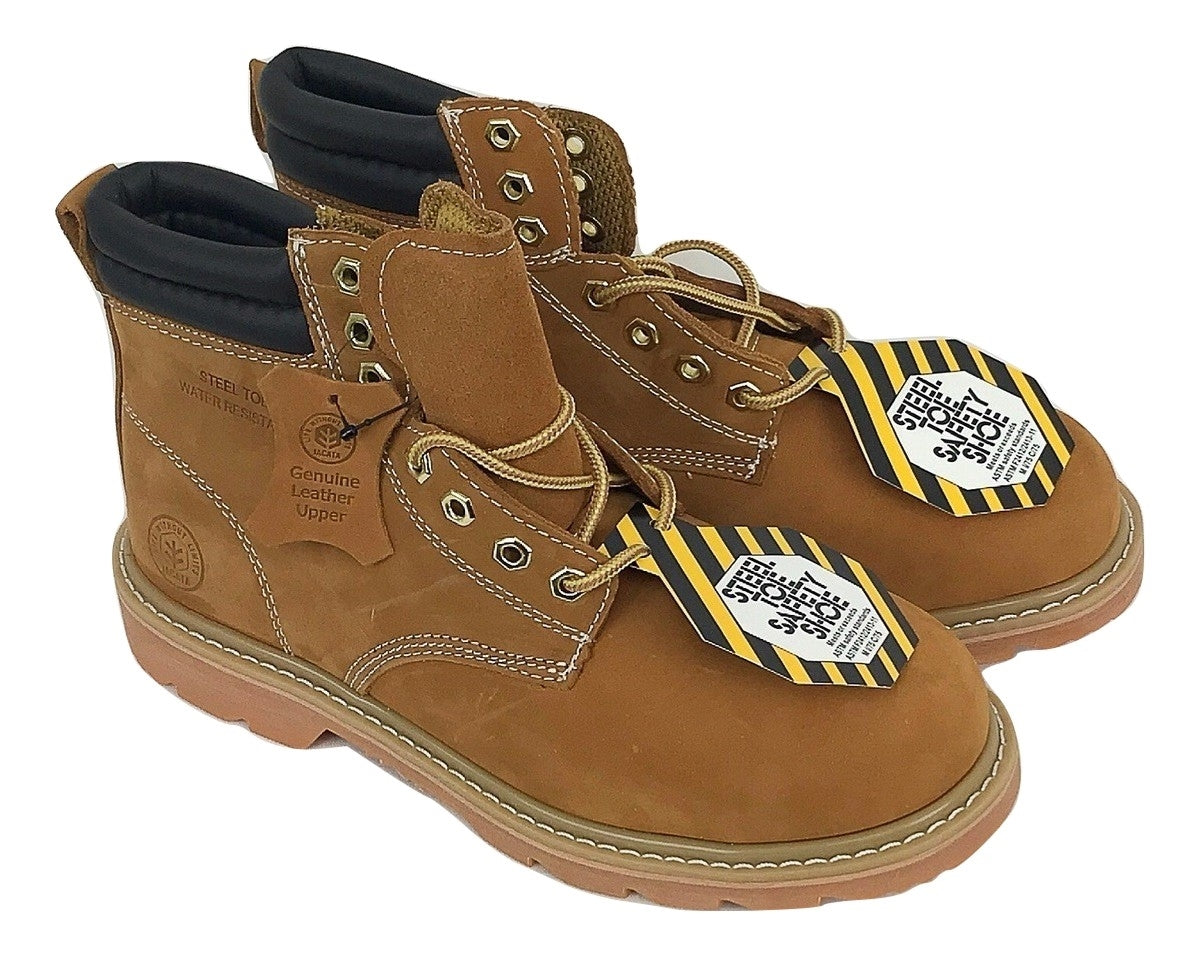Men's JACATA • 8605 • 6" Classic  Steel Toe Work Boot - 8605 - Tan Nubuck Leather